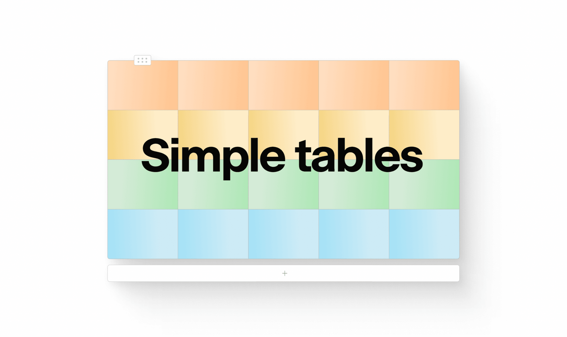 A quick guide to using simple tables