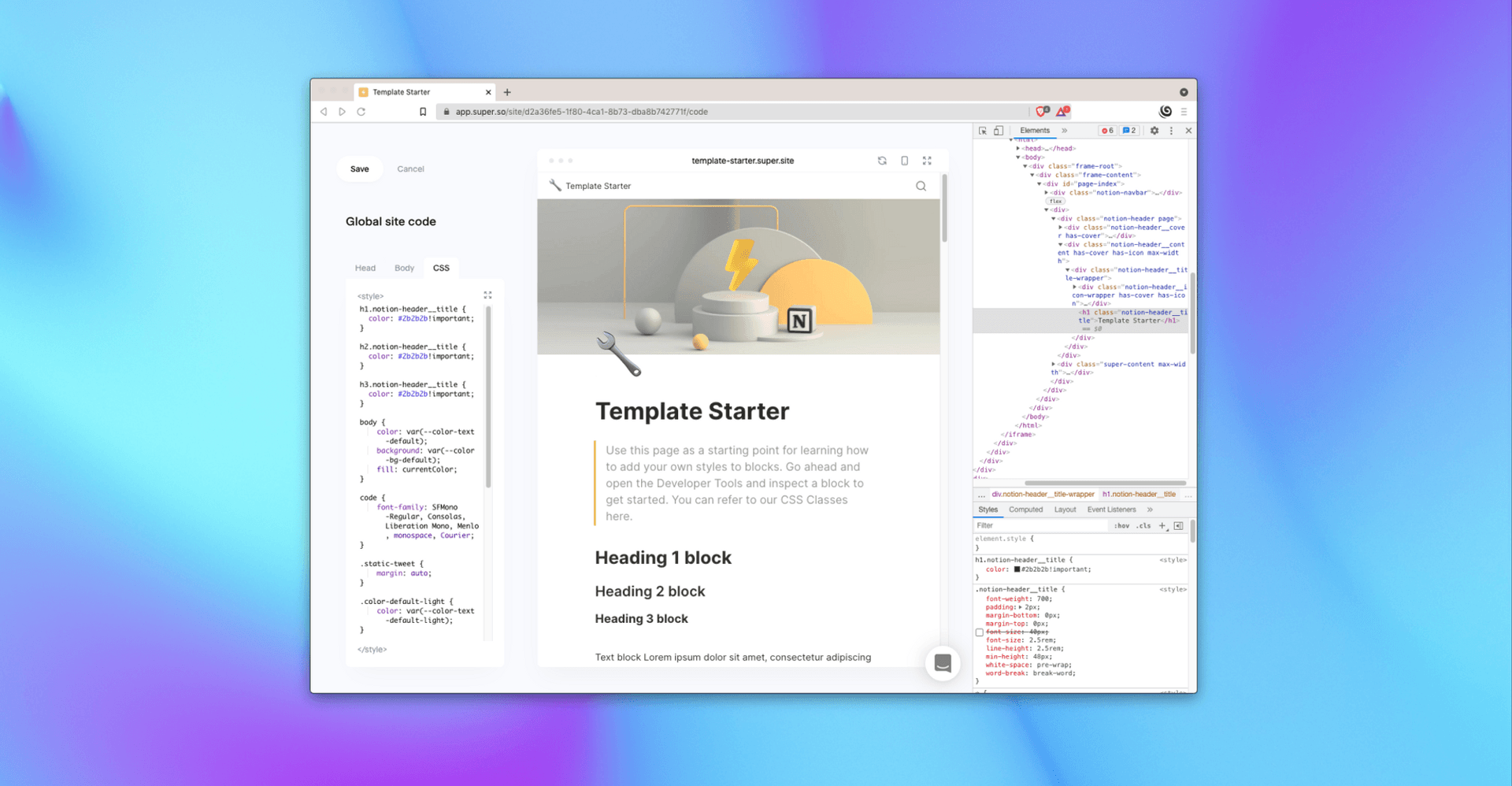 How to create & publish a Super site template