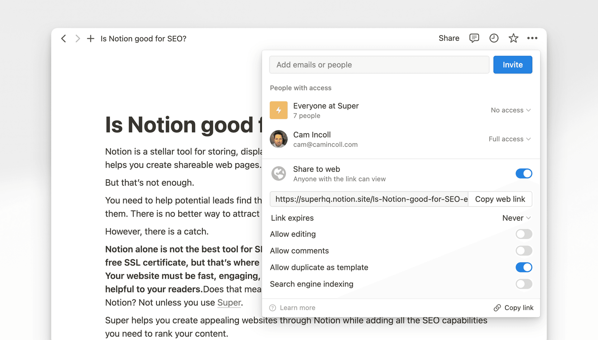 Is Notion good for SEO?